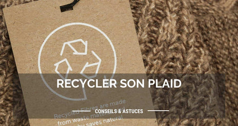 Un logo recyclé illustrant un article de blog indiquant comment recycler son plaid