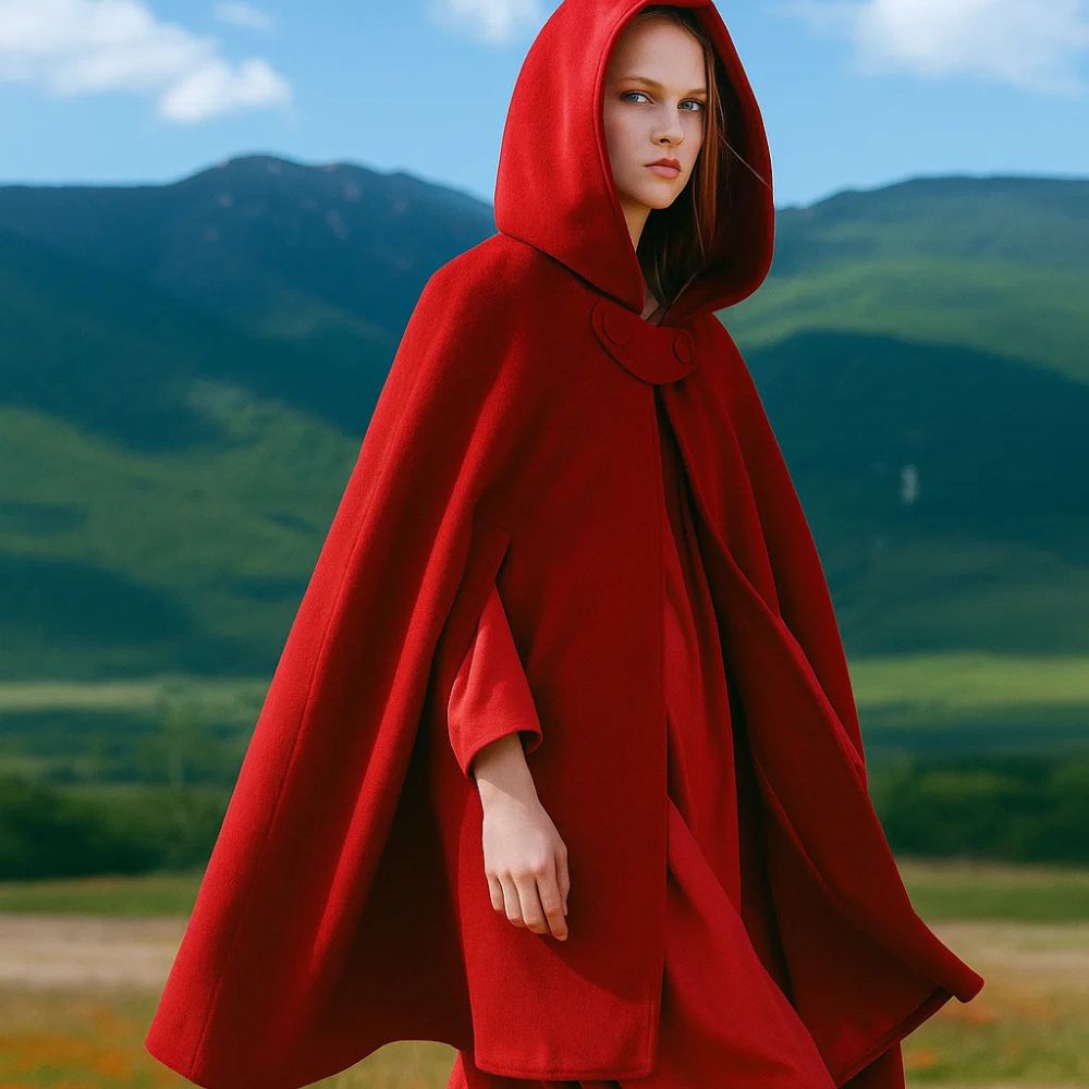 Plaid cape de couleur rouge