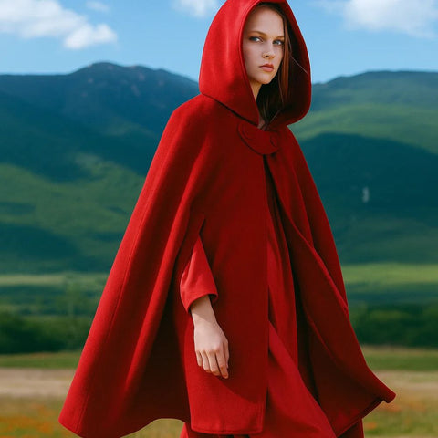 Plaid cape de couleur rouge