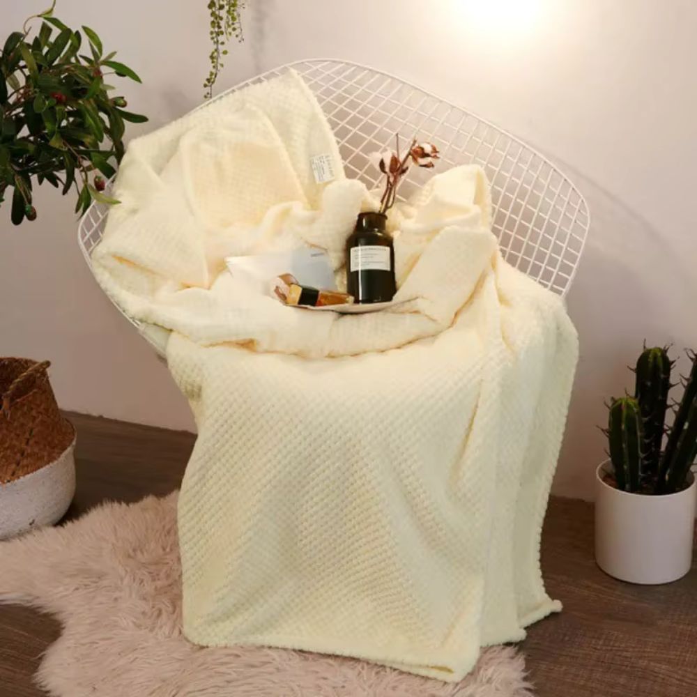 plaid polaire moelleux beige