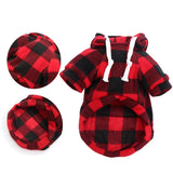 Pull plaid chien rouge