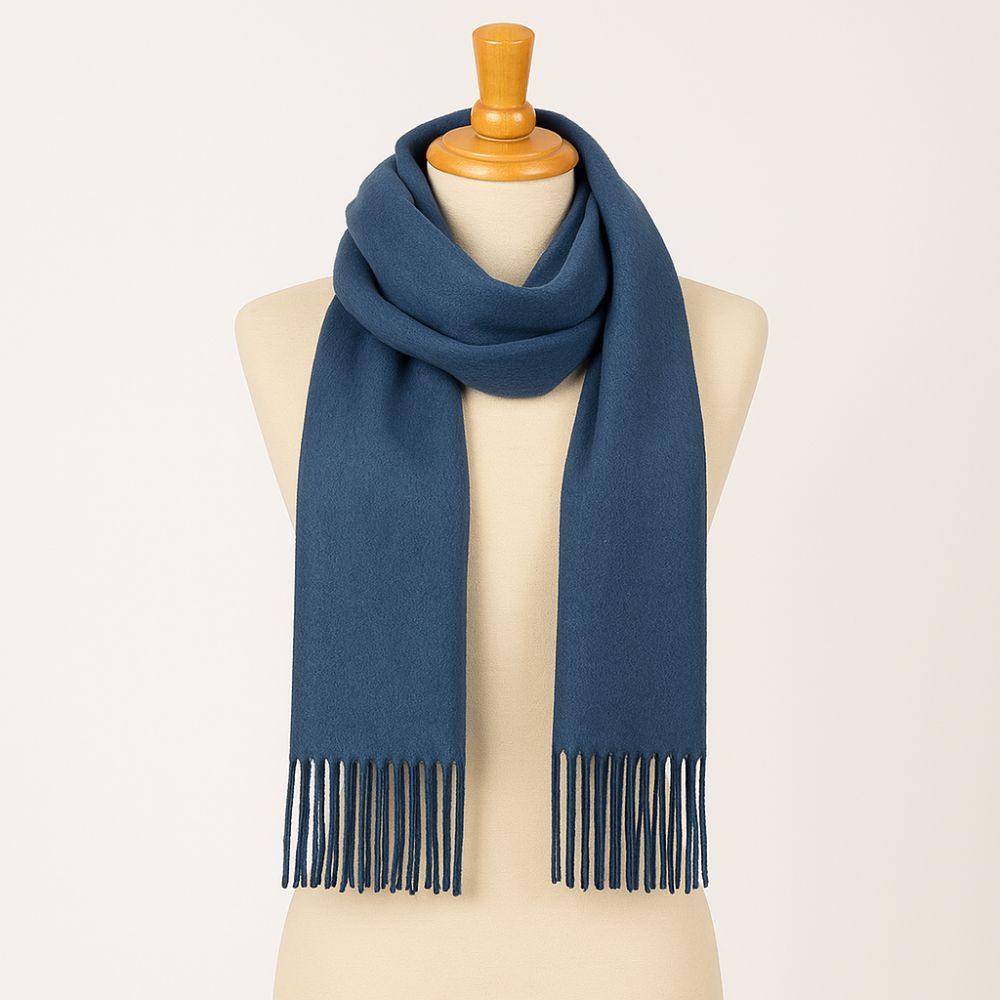 Écharpe homme made in France de couleur bleu