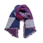 echarpe plaid chaude rouge et bleu
