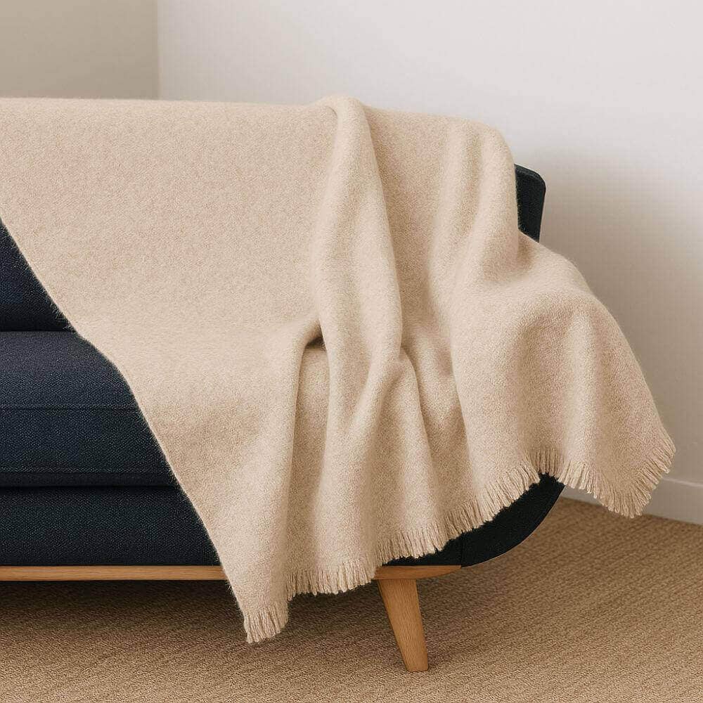 Plaid mohair France beige clair