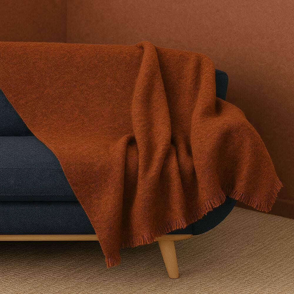 Plaid mohair France terracota