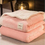 plaid doux rose poudré