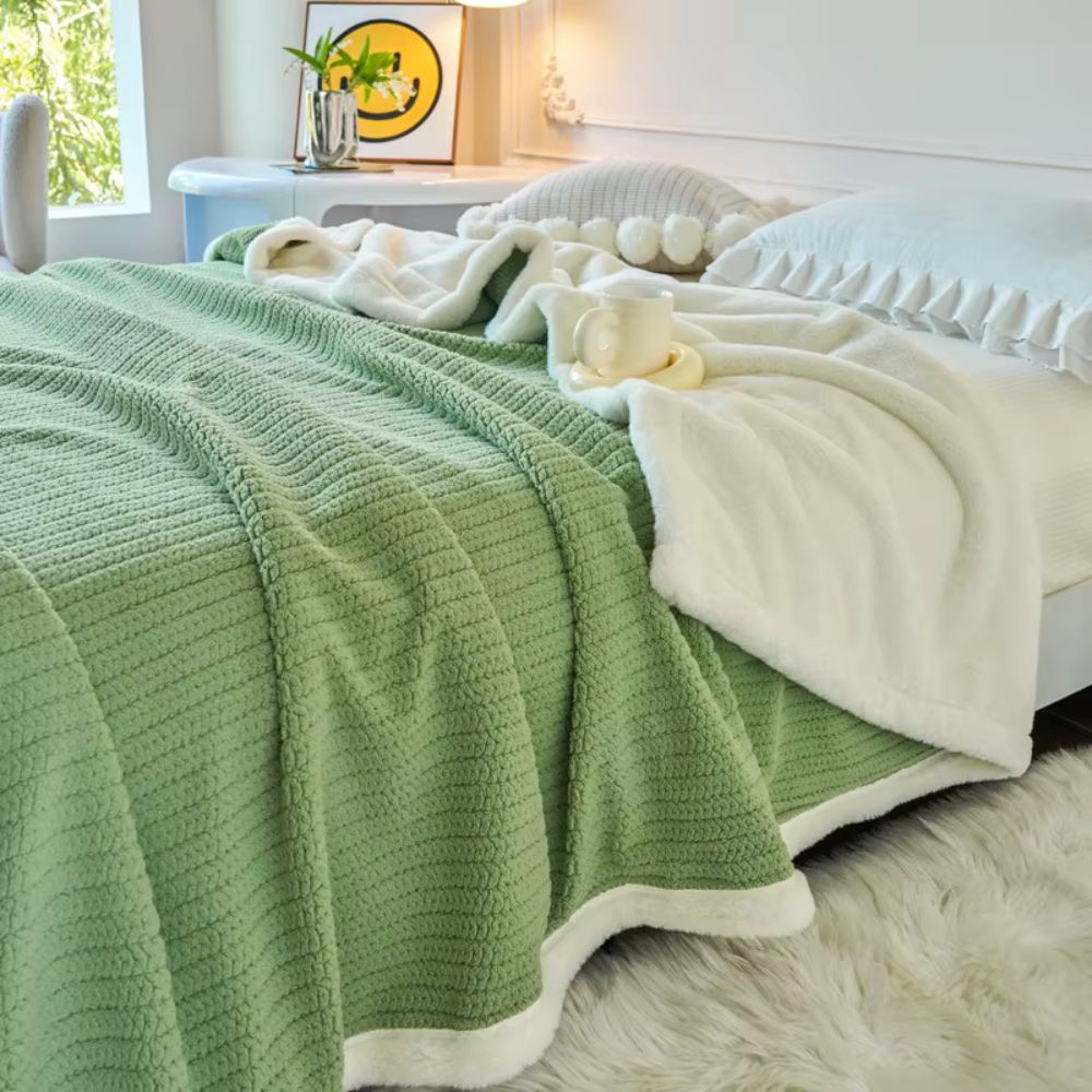 Plaid fourré vert