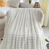 plaid imitation fourrure blanc
