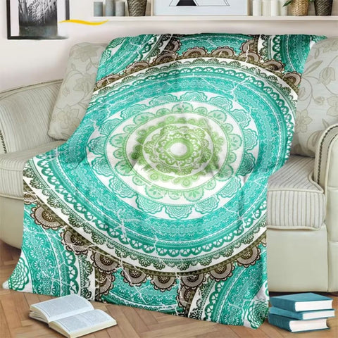 plaid mandala boho vert