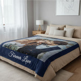 Plaid personnalisé 1 photo sur lit