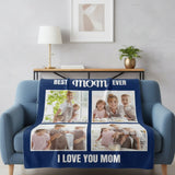 plaid personnalisé 4 photos sur un canapé