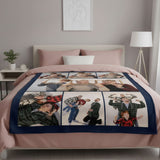 Plaid personnalisé 7 photos sur un lit