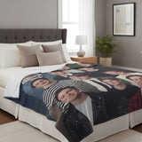 plaid personnalisé photo sur un lit