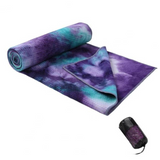 Plaid yoga violet bleu
