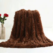 Plaid fausse fourrure marron