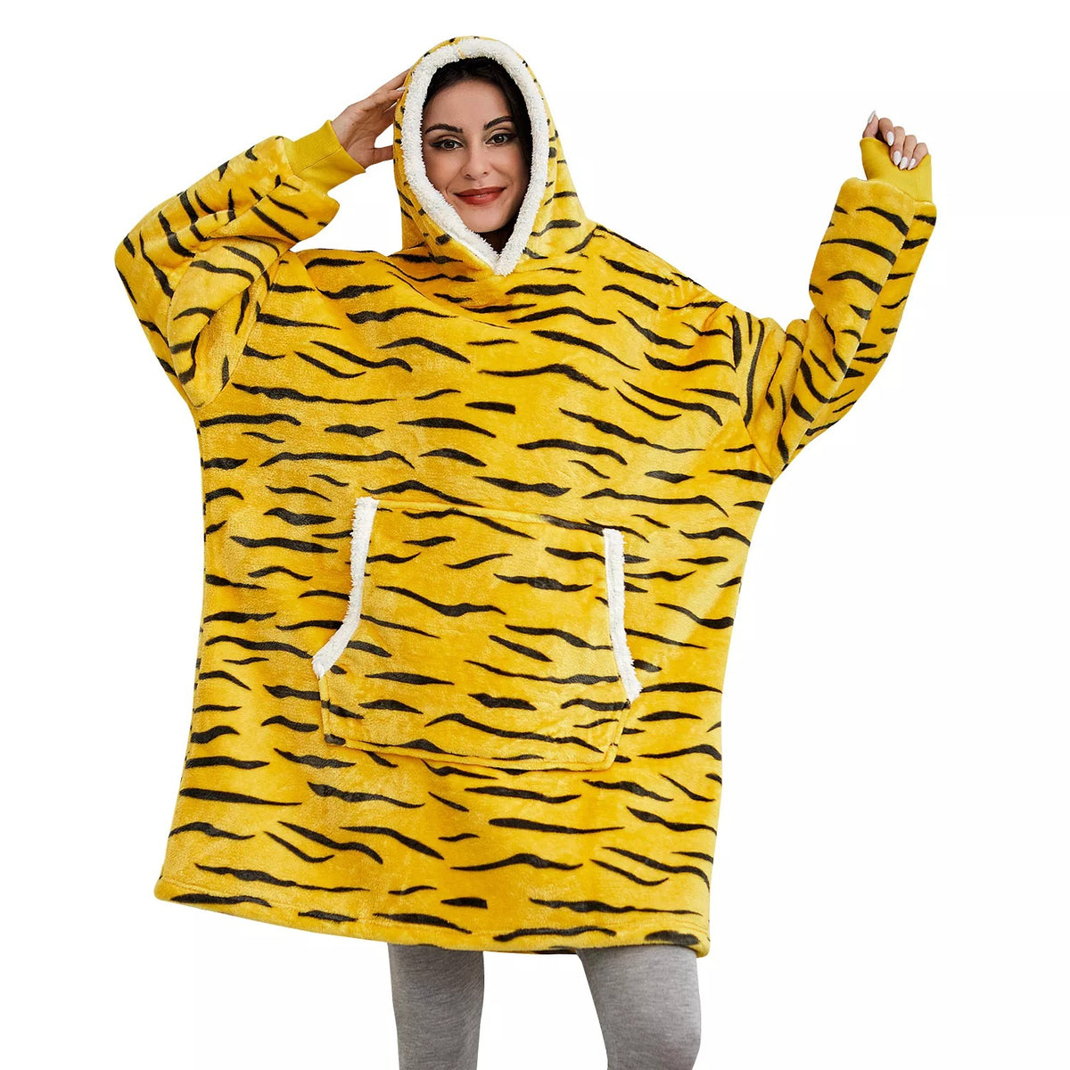 Karierter Pullover mit Kapuze