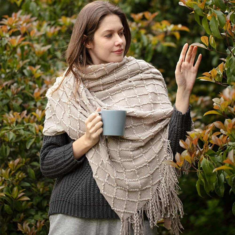 Beigefarbenes Ethno-Plaid