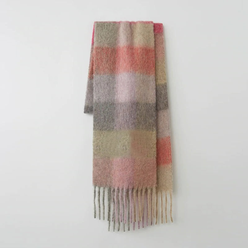 Grosse écharpe plaid femme