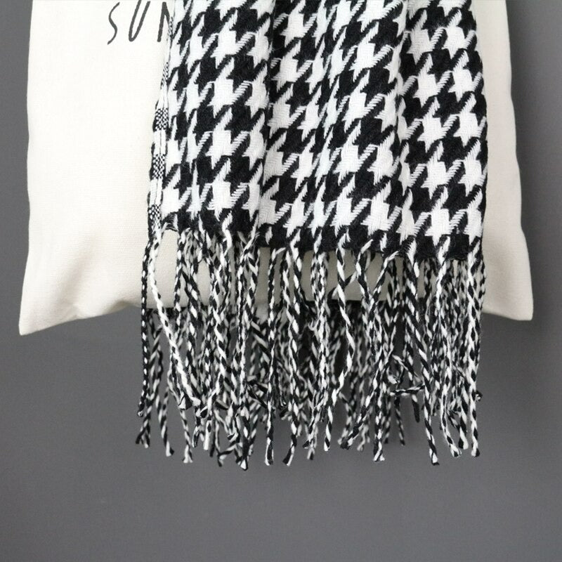 Echarpe plaid noir et blanc