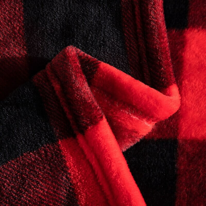 Plaid à carreaux rouge matière